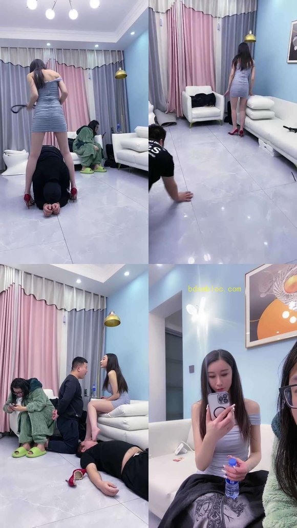 【麋鹿银儿】车模女神VS四狗/蛇鞭教训/转胯/脚深喉