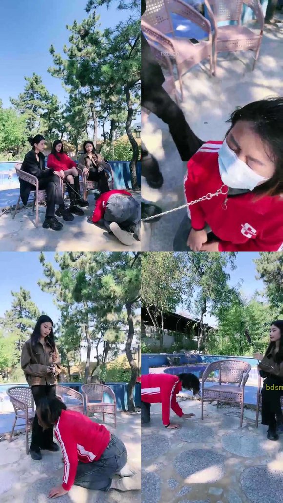 【宸宸】三女主 室外调教 开发女同学做狗