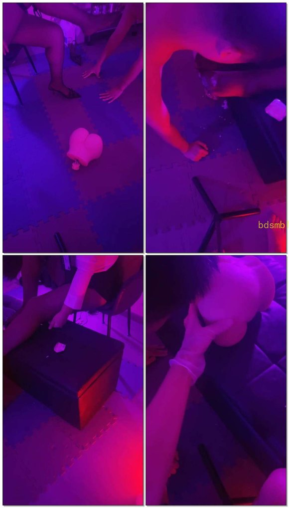 【奶油米御姐姐S】双主调教喂食舔脚
