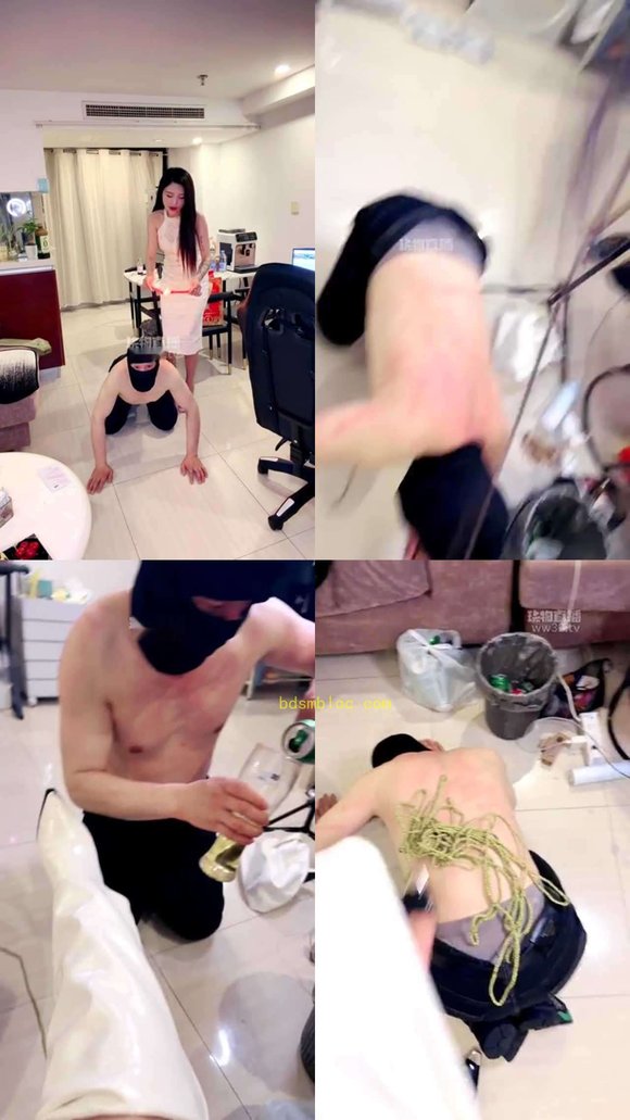 【DAI女王】老狗伺候不到位 超严厉狠毒鞭打 暴打耳光 鞋跟虐乳训调