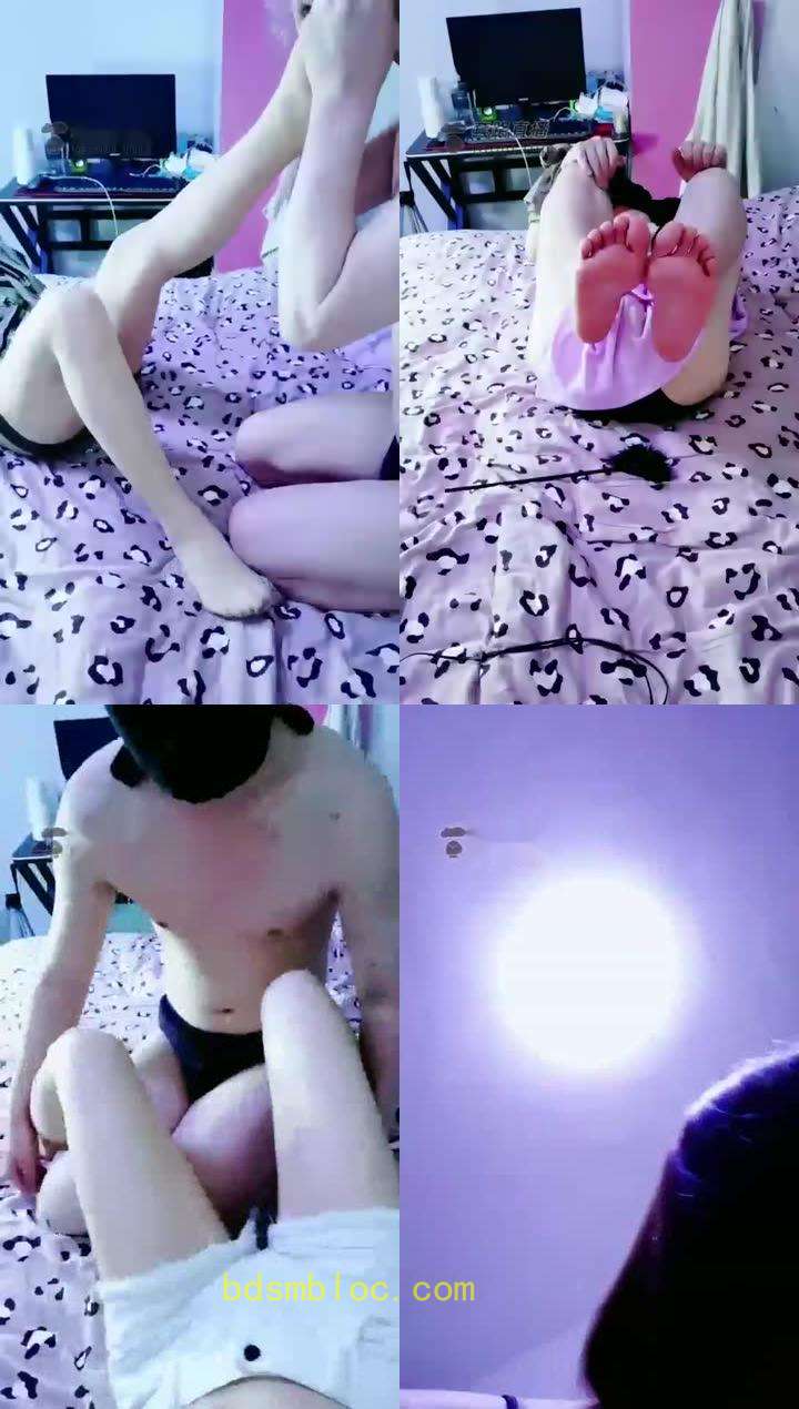 【予S】床上聊骚胯下闻屁，舔脚，虐乳