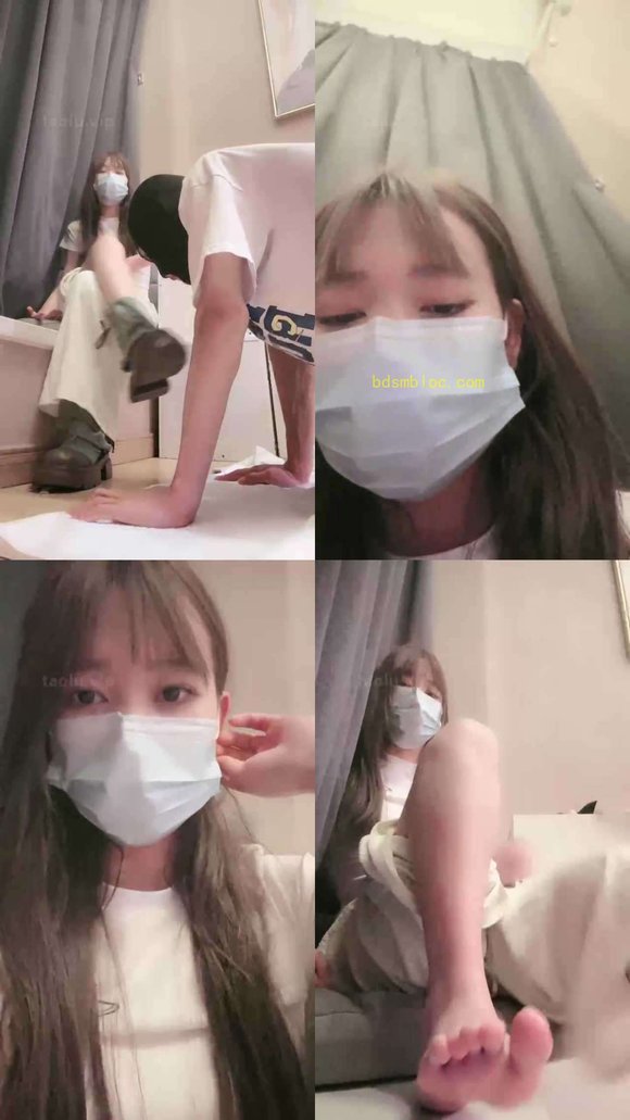 【樱子大人】诱导奶狗舔白棉袜裸足