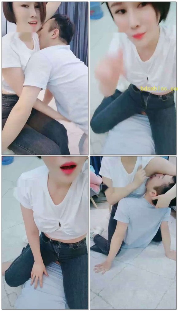 【美丝大】闻舔腋下，牛仔裤窒息坐脸羞辱