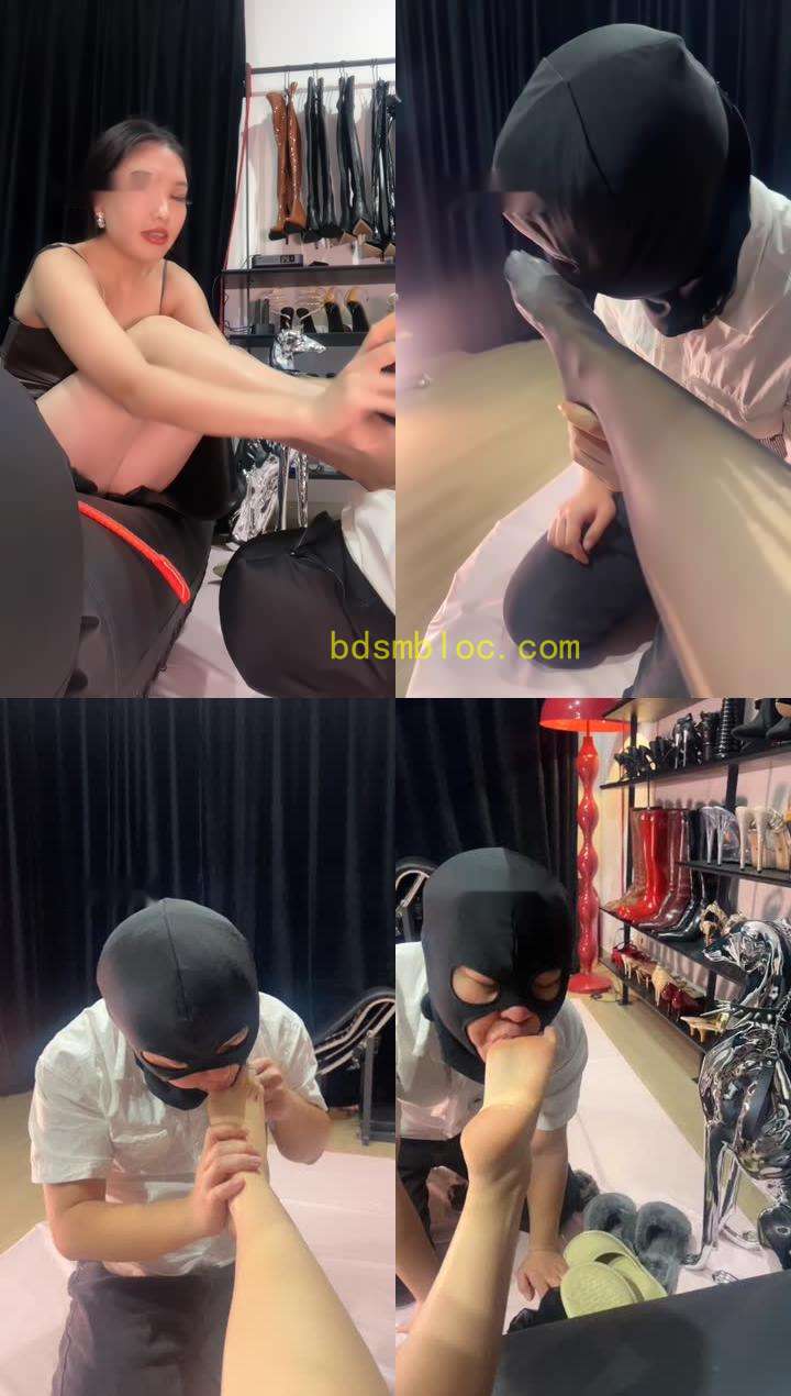 【猫爷】黑丝高跟美腿诱惑舔