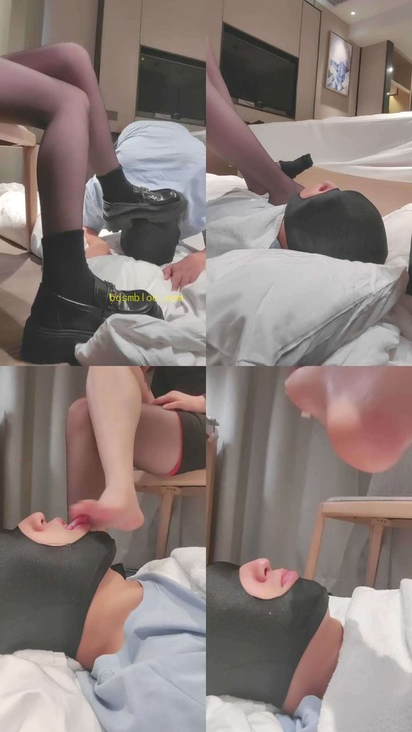 【七七】皮鞋黑棉袜丝袜虐/裸足蹂躏