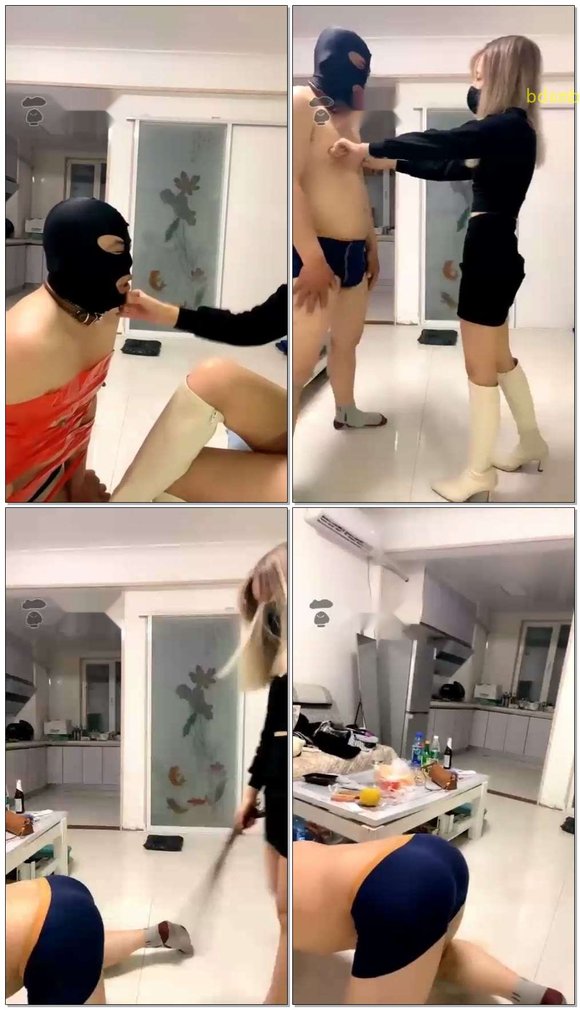【小公主lios】白靴&amp;运动鞋，踢裆深喉虐乳暴力调教