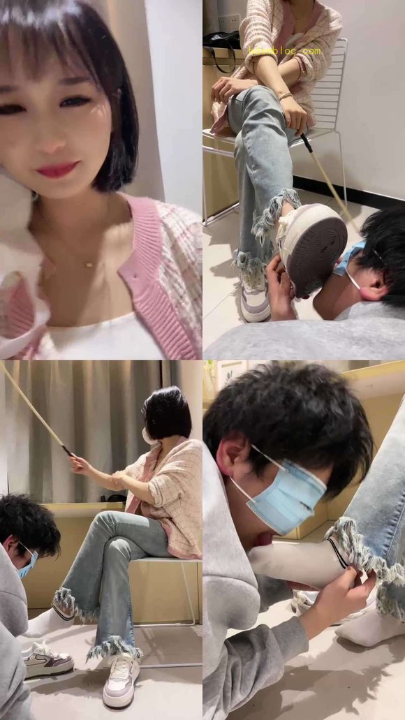 【桃酥S】逛街回来强迫狗舔脏鞋臭袜/鞭打