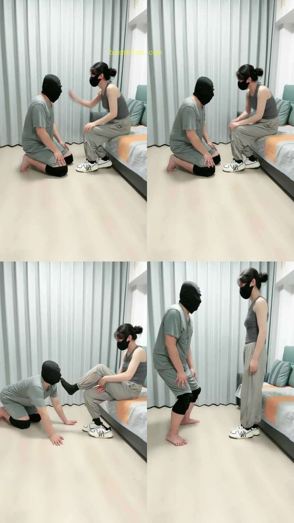 【飒飒小主】踢裆耳光白鞋黑袜爆蛋
