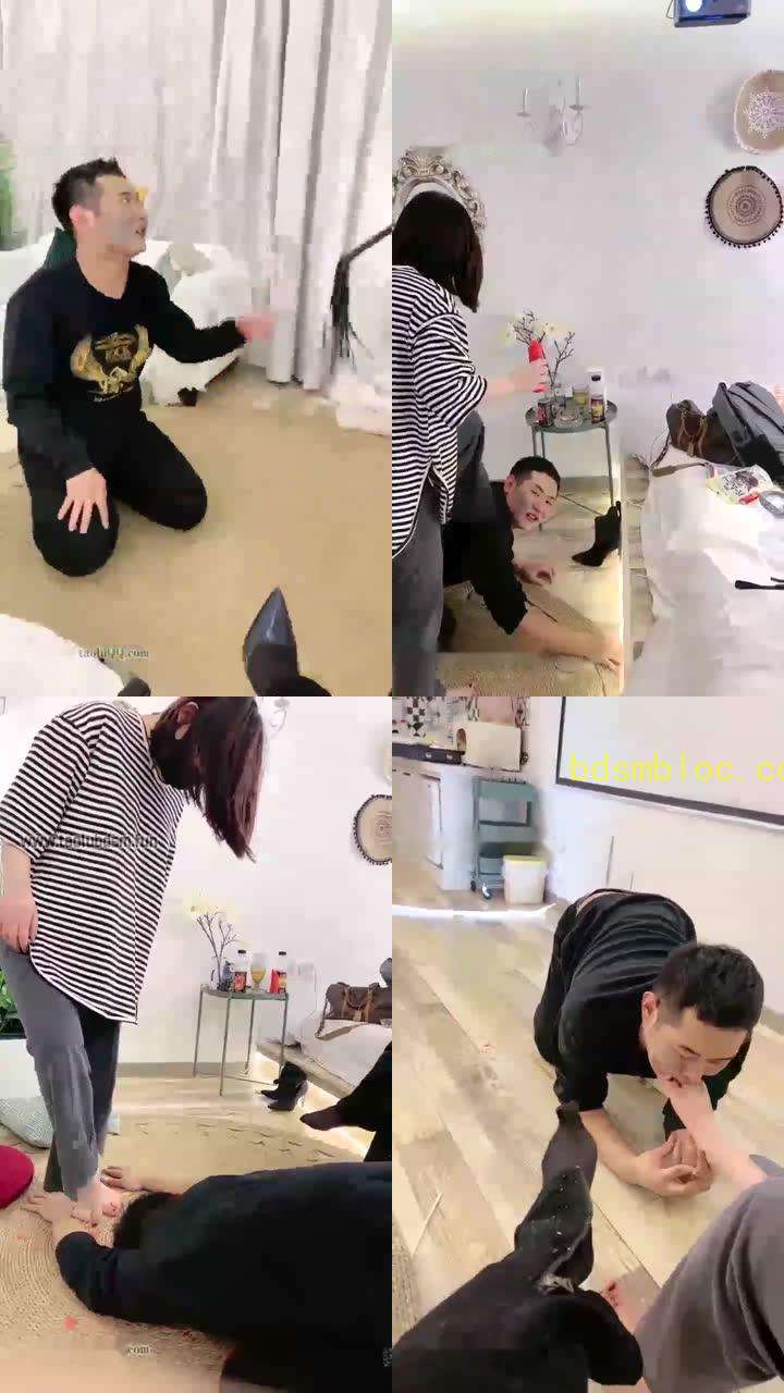【鑫儿教头】贱货舔到了4只玉足，陶醉的不行了