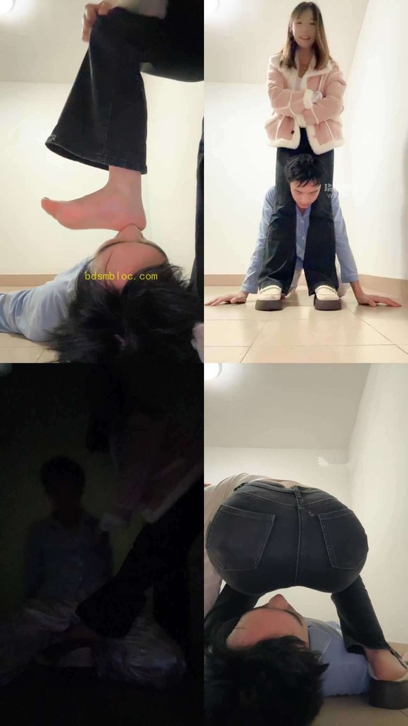 【心动茜茜s】楼道玩狗户外