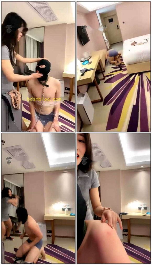 【禾未】调教；狠鞭贱畜鞋底抽脸暴踹m腿绞，内裤塞嘴套头凉拖抽脸爆头【52分37秒】