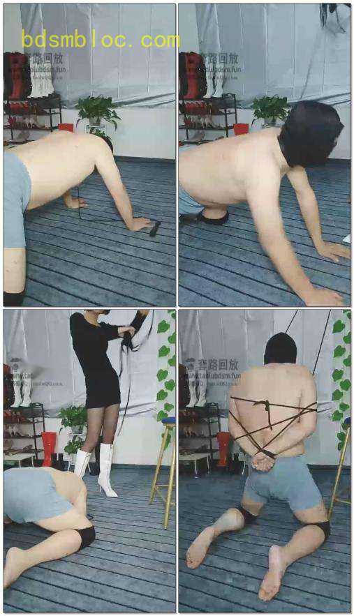 【安康兮兮女王】踢踩耳巴，捆绑，收拾贱狗