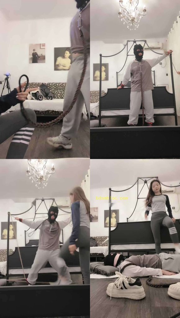 【可儿女王】抽耳光/重度提档/捆绑鞭打/胶带封嘴/白袜踩踏