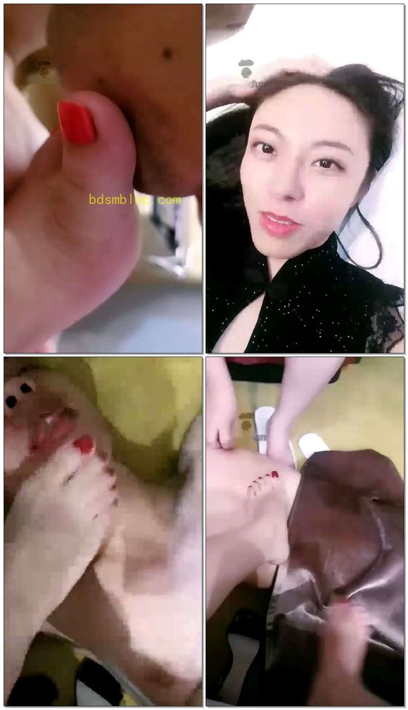 【靈教官】近距离舔脚趾深喉特写+口水诱惑
