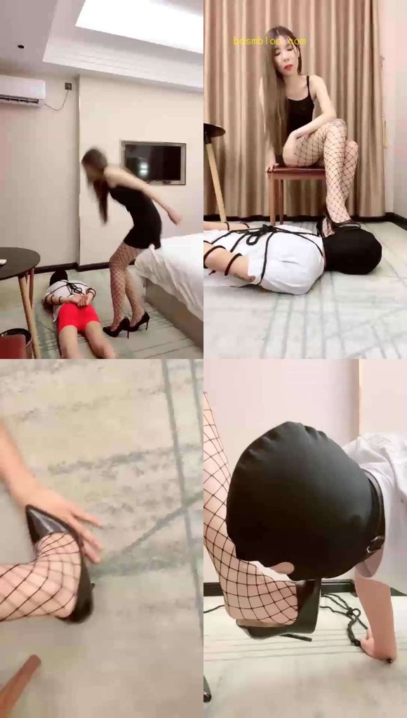【陈甜女蒂S】高跟渔网袜调教偷窥狂