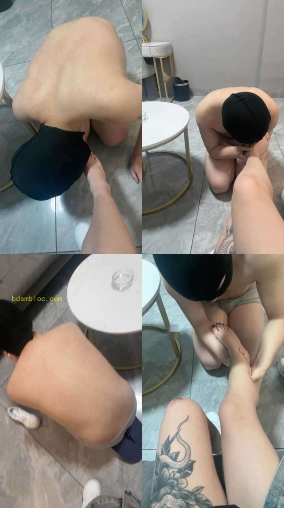 【小凤梨】纹身小主小白鞋白袜玩贱奴