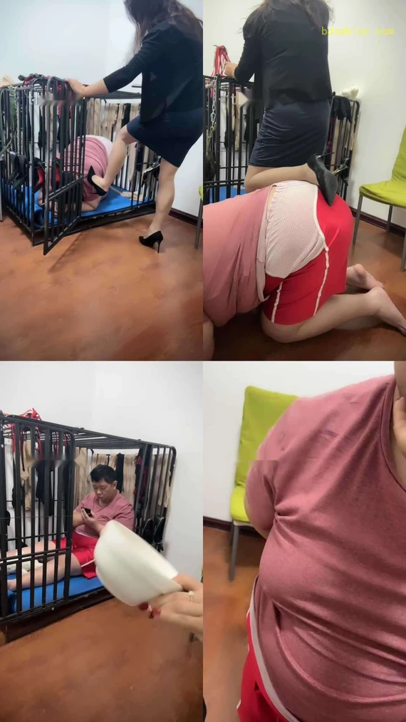 【冰色】狗笼囚禁恋足舔/吃圣水丝袜