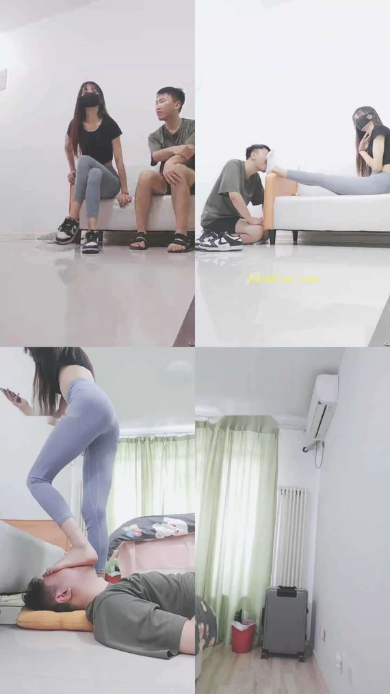 【美娜格格】剧情-弟弟的怪癖-脚耳光/闻白袜/深喉/全体重踩