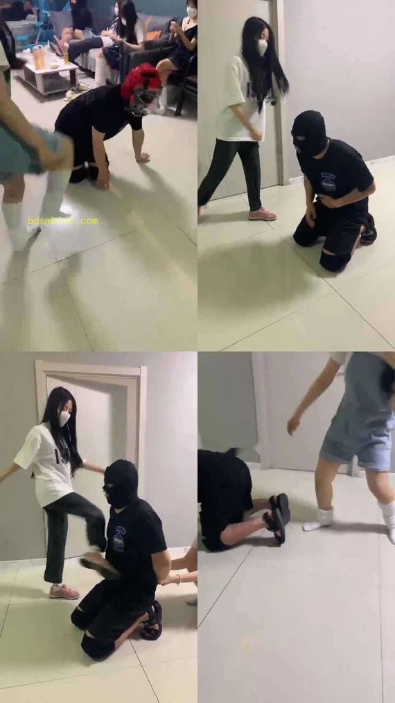 【精神小妹】踢肚子 打耳光