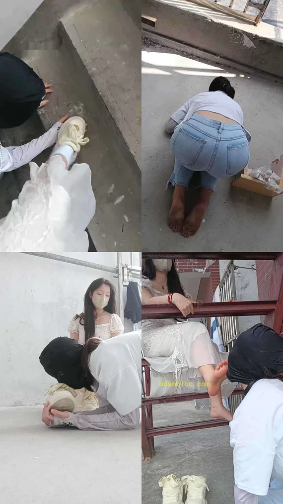 【爱可呀】天台玩弄你们的女神/舔鞋底踩食